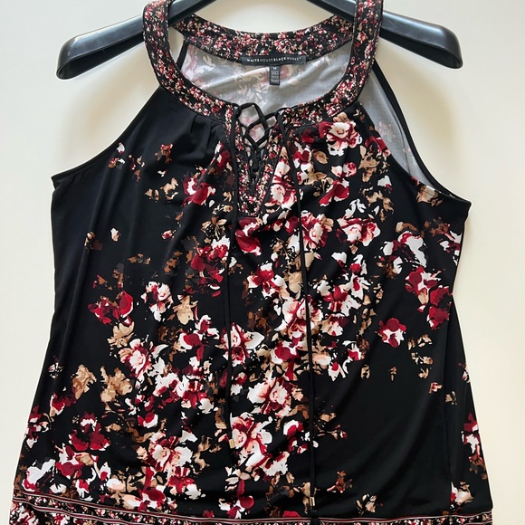 WHBM - Sleeveless Floral Print Top - Size Medium - Picture 2 of 10